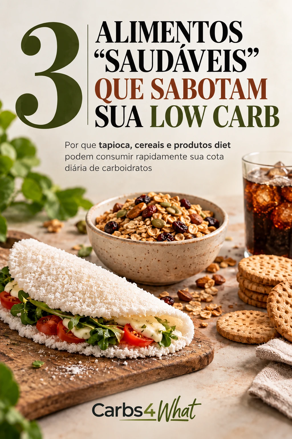 Capa de 3 alimentos “saudáveis” que sabotam sua low carb